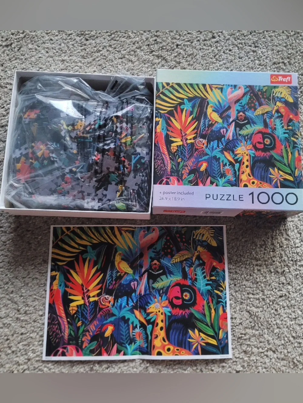 1000-Piece Jungle Animals Puzzle - Vibrant Multicolor